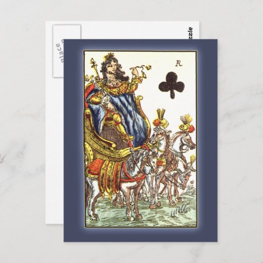 Parisian-speelkaart, 17e eeuw briefkaart (Voorkant / Achterkant)