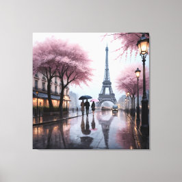 Parisian Spring Rain Canvas Afdruk