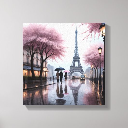 Parisian Spring Rain Canvas Afdruk (Voorkant)