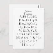 Parisian - Steekblad voor Zazzle-lettertype Briefkaart (Voorkant / Achterkant)