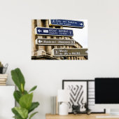 Parisian Street Signs Poster (Thuiskantoor)