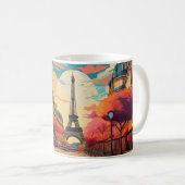 Parisian Sunrise Mok – Eiffeltoren Straatscène (Voorkant rechts)