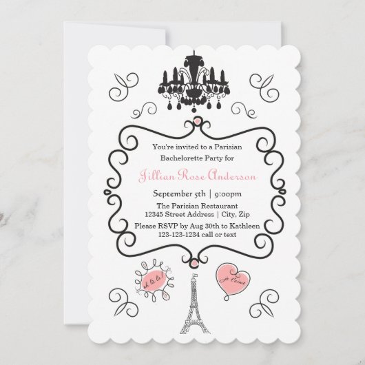 Parisian Thaise - Uitnodiging Bachelorette-partij (Voorkant)