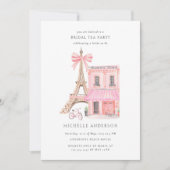 Parisian Thee Party QR Code Bruiloftsfeest Kaart (Voorkant)
