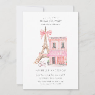 Parisian Thee Party QR Code Bruiloftsfeest Kaart
