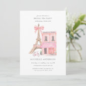 Parisian Thee Party QR Code Bruiloftsfeest Kaart (Staand voorkant)