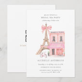 Parisian Thee Party QR Code Bruiloftsfeest Kaart (Voorkant / Achterkant)