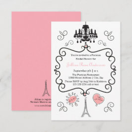 Parisian Thema - 3x5 Bridal Shower Uitnodiging