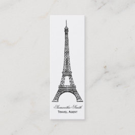Parisian Theme Eiffel Tower Travel Agent Skinny Mini Visitekaartje