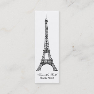 Parisian Theme Eiffel Tower Travel Agent Skinny Mini Visitekaartje