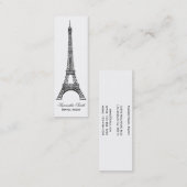 Parisian Theme Eiffel Tower Travel Agent Skinny Mini Visitekaartje (Voorkant / Achterkant)