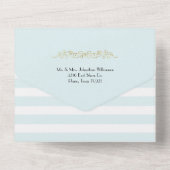 Parisian Thleped Striped Wedding All In One Uitnodiging (Achterkant)