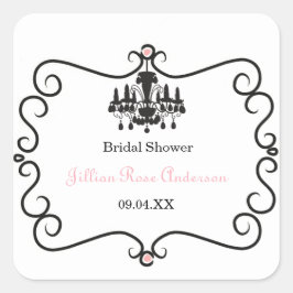 Parisian Threaded Vrijgezellenfeest - Square Stick Vierkante Sticker