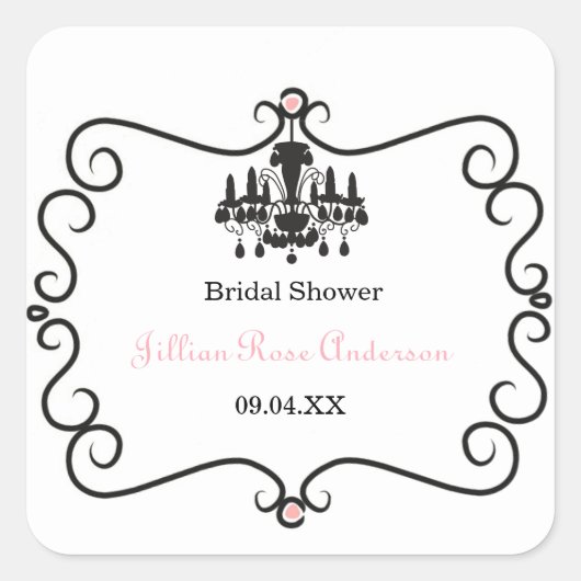 Parisian Threaded Vrijgezellenfeest - Square Stick Vierkante Sticker (Voorkant)