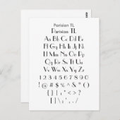 Parisian TL - Voorbeeldvel Zazzle Font Briefkaart (Voorkant / Achterkant)