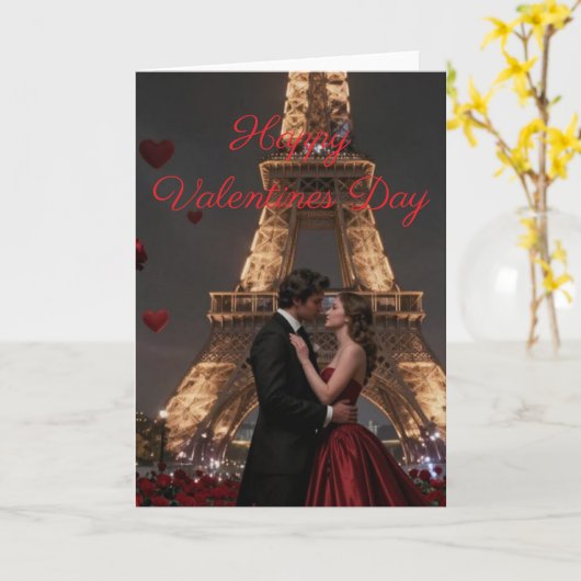 Parisian Valentines Day Kaart (Gele Bloem)