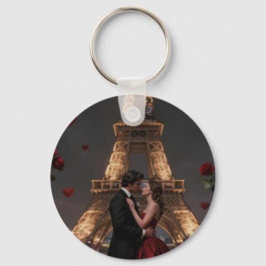 Parisian Valentines Day Sleutelhanger (Achterkant)