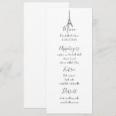 Parisian Wedding Menu (Voorkant / Achterkant)