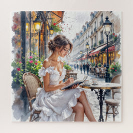 Parisian Women Elegance: Paris Café Street Vibes Legpuzzel