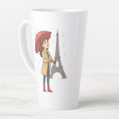 Parisian Wonder" – Dziewczyna z parasolką pod Wież Latte Mok (Linkerhoek)