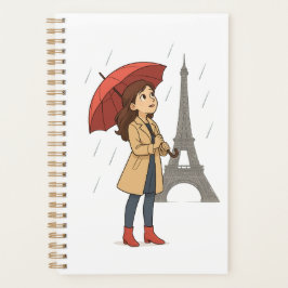 Parisian Wonder" – Dziewczyna z parasolką pod Wież Planner