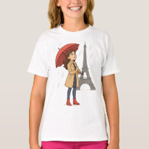 Parisian Wonder" – Dziewczyna z parasolką pod Wież