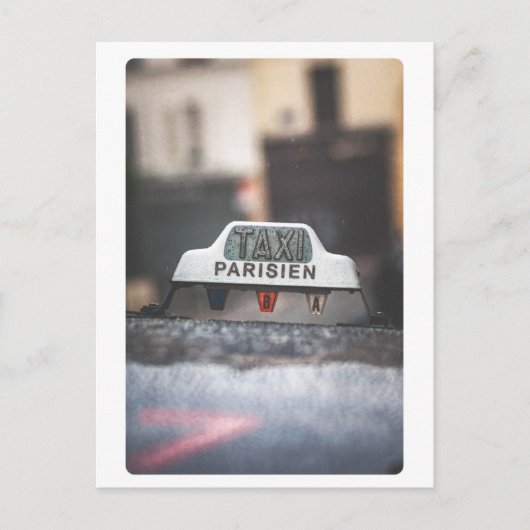 Parisien Taxi in de regen Briefkaart (Voorkant)