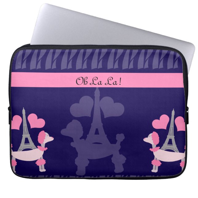 Parisienachten in roze en Paars Laptop Sleeve (Voorkant)