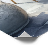 Parisienne Cafe met lavendelbloemen Poster (Hoek)