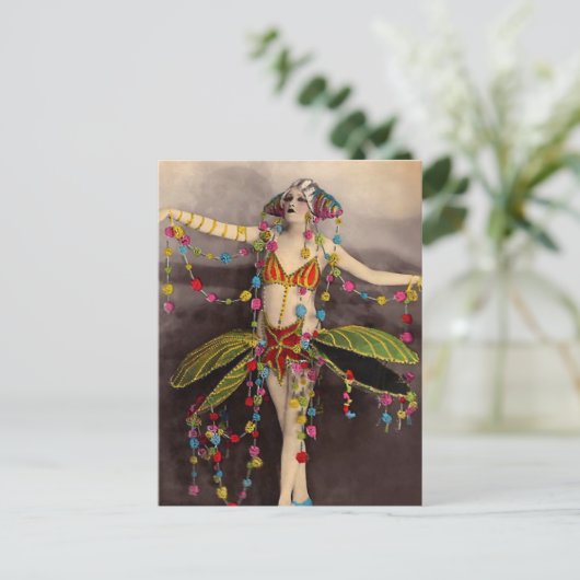 Parisienne Casino Dancer Briefkaart (Staand voorkant)