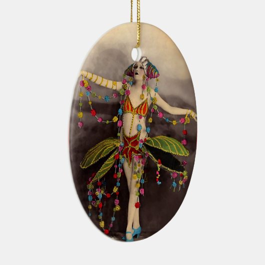 Parisienne Casino Dancer Keramisch Ornament (Rechts)