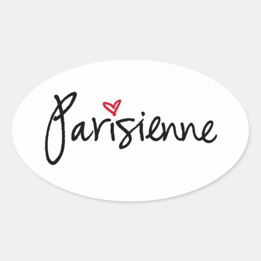 Parisienne, Parisiaans meisje Ovale Sticker (Voorkant)