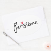 Parisienne, Parisiaans meisje Ovale Sticker (Envelop)
