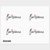 Parisienne, Parisiaans meisje Ovale Sticker (Vel)