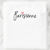 Parisienne, Parisiaans meisje Ovale Sticker (Tas)