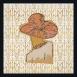 Parisienne Pink en Gold Art Deco Flapper Poster<br><div class="desc">Het charmeren van de illustratie van 1920 in een coyachtergrond kijkt naar een groot bruin roze pet. Champagne gouden kunst decopatroon.</div>