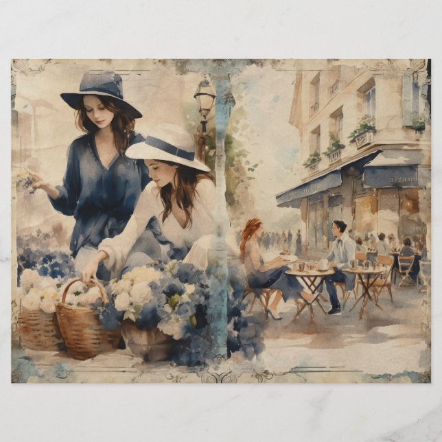 Parisienne Streets Junk Journal Page (Voorkant)