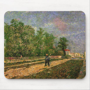 Parisweg met boer door Vincent van Gogh Muismat