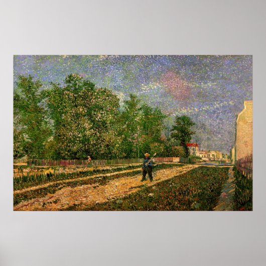 Parisweg met boer door Vincent van Gogh Poster (Voorkant)