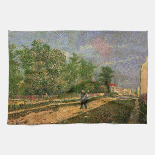 Parisweg met boer door Vincent van Gogh Theedoek