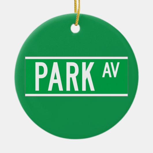 Park Av., New York Street Sign Keramisch Ornament (Voorkant)