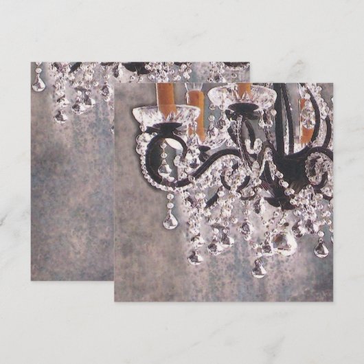 Park Avenue Kroonluchter ~ Uitnodiging/RSVP 5.25x5 Kaart (Voorkant / Achterkant)