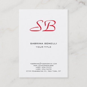 Park Avenue Monogram White Cute Visitekaartje