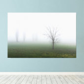 Park bedekt met dikke mist canvas afdruk (Insitu (Houten vloer))