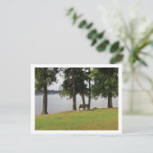 Park Bench bij het Briefkaart van het meer van Mer (Staand voorkant)