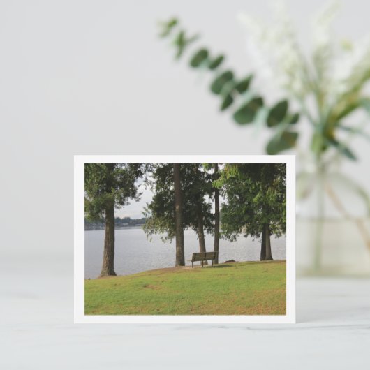 Park Bench bij het Briefkaart van het meer van Mer (Staand voorkant)