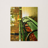 Park Bench Central Park in de Herfst Legpuzzel (Verticaal)