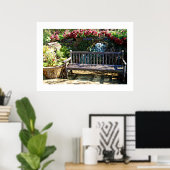 Park Bench Garden Poster (Thuiskantoor)