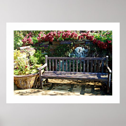 Park Bench Garden Poster (Voorkant)