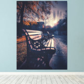 Park Bench in de herfst zonlicht Canvas Afdruk (Insitu (Houten vloer))